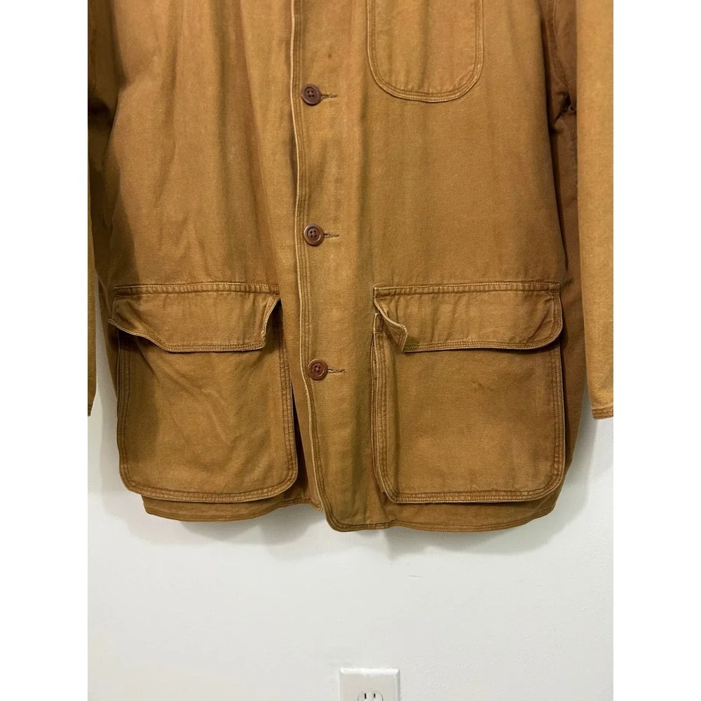 Vintage J. Crew Barn Jacket Mens Large Brown Plaid Lined Field Coat Oarsman - Picture 5 of 16